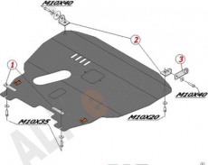 Защита алюминиевая Alfeco для картера и КПП Chevrolet Aveo I T200 2006-2008